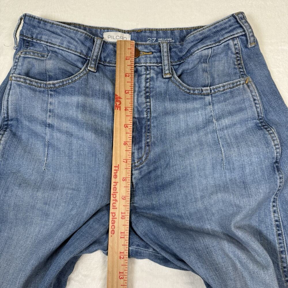 Anthropologie Pilcro The Kenna Mid Rise Heritage Barrel Jeans Blue Size 27 Denim - Picture 8 of 10